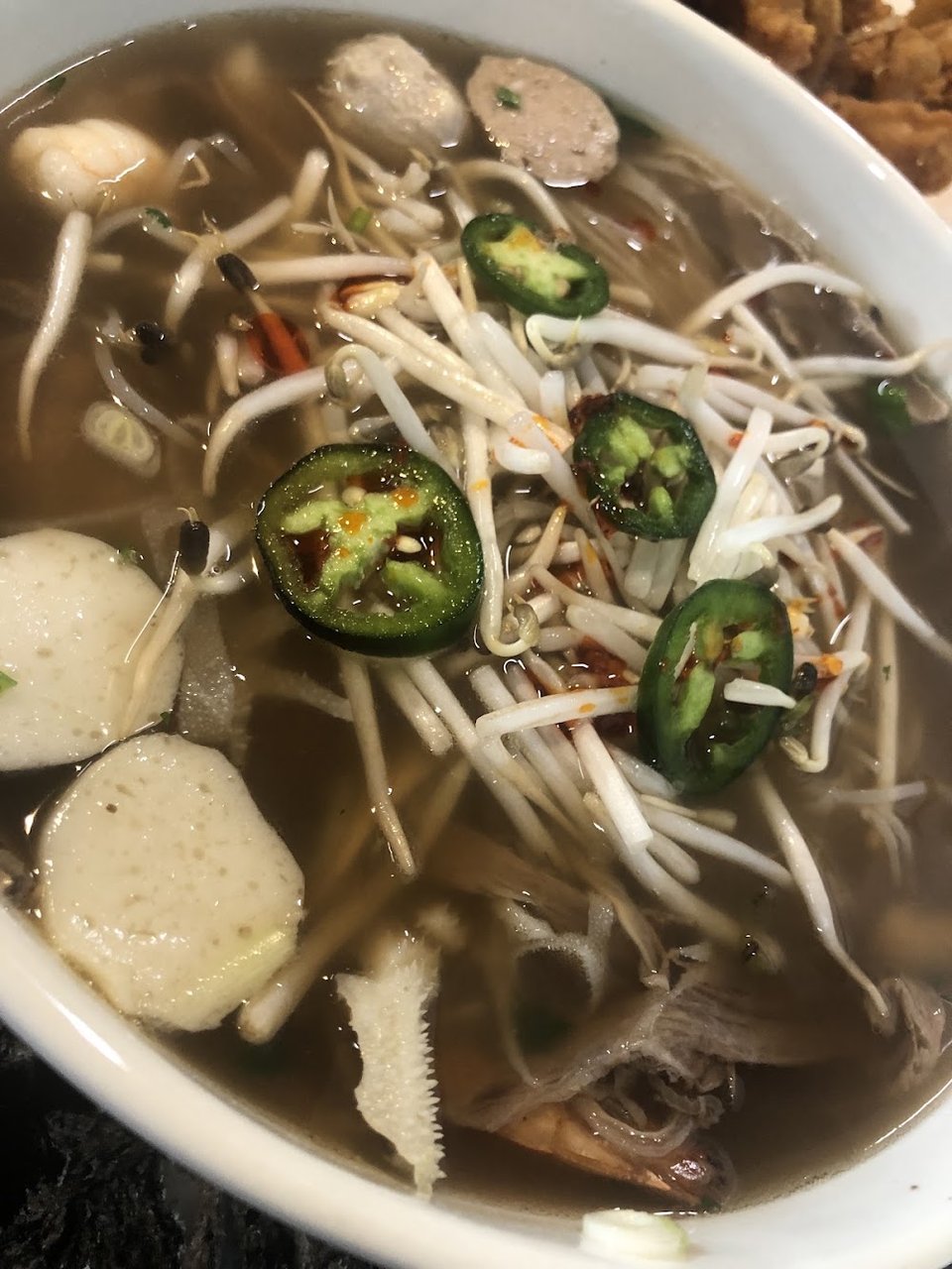 Menu page with pho, sides, and drinks.