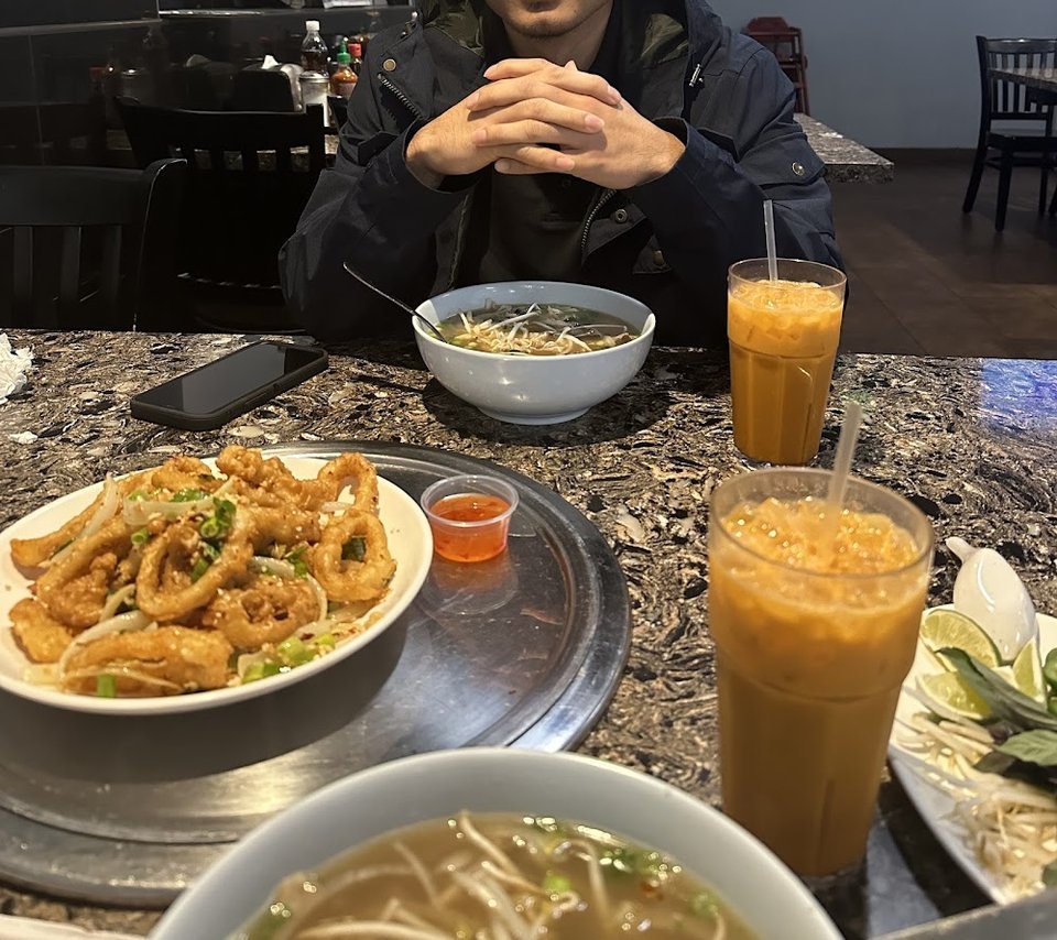 Sections for barbecue plates and noodle soup.